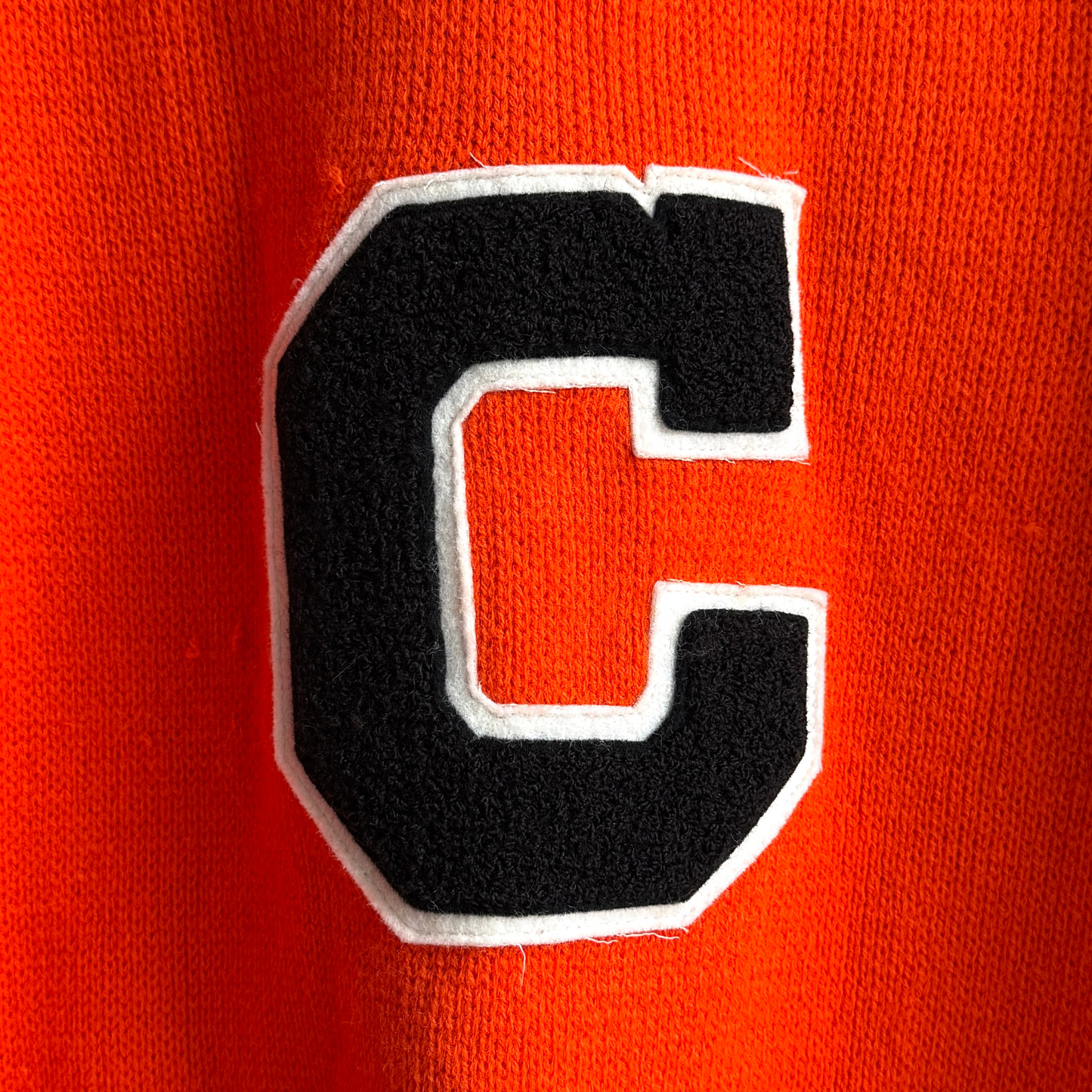 1980s Orange V-Neck Letterman Sweater