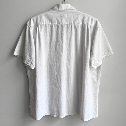 1940s White Cotton Loop Collar Shirt