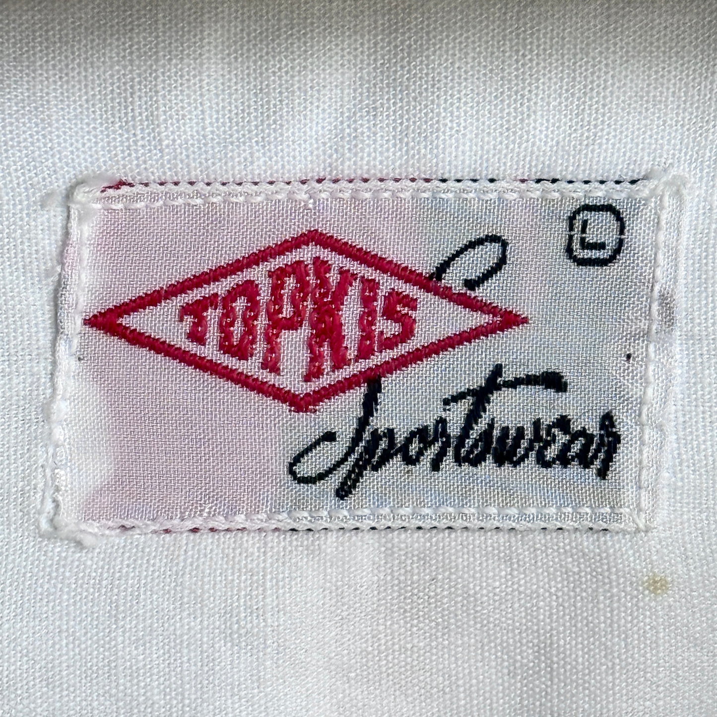 1940s White Cotton Loop Collar Shirt