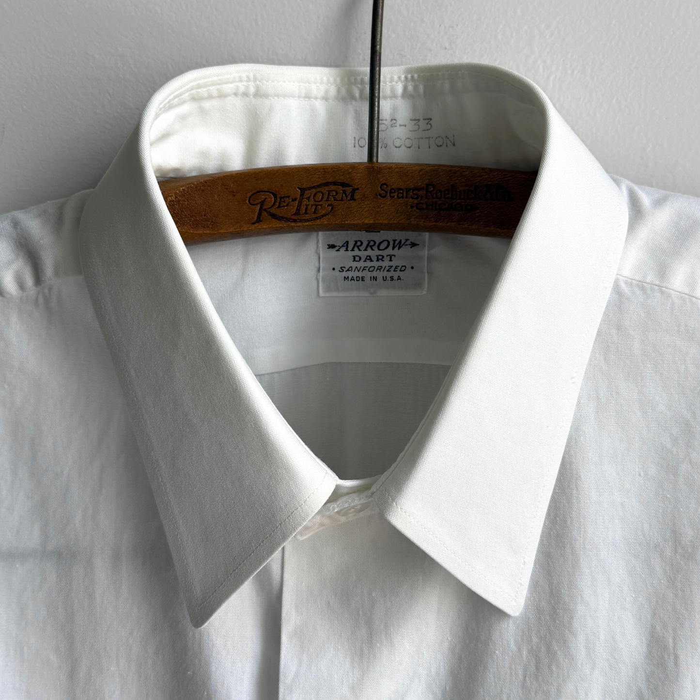 1950s Arrow Dart White Sanforized Dress Shirt
