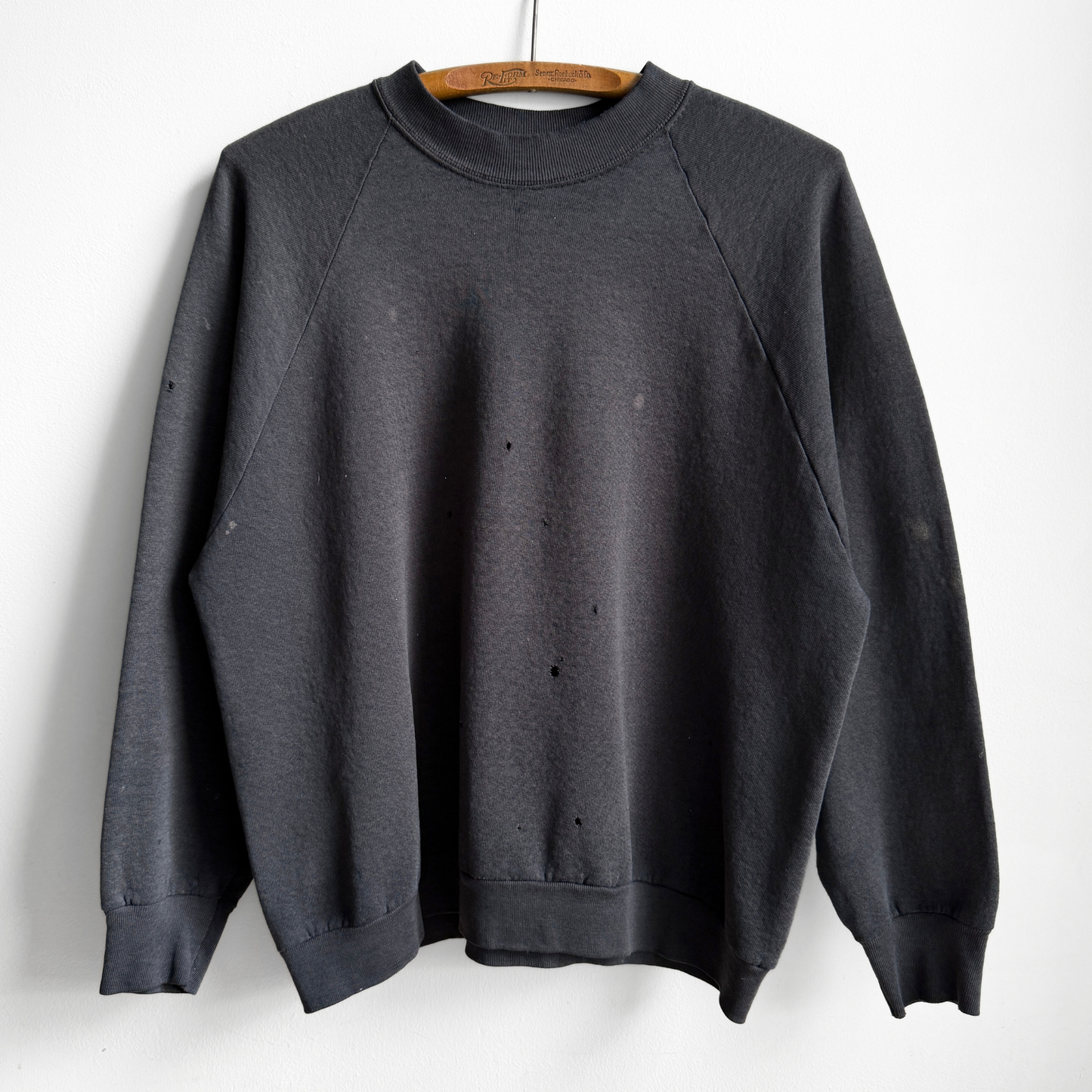 1980s Faded Black Raglan Sweatshirt