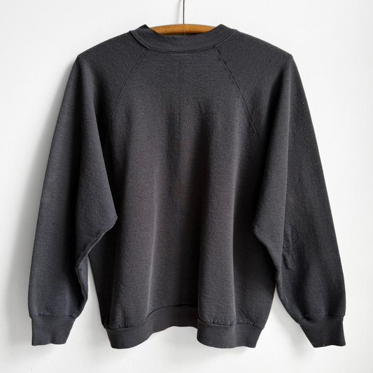 1980s Faded Black Raglan Sweatshirt