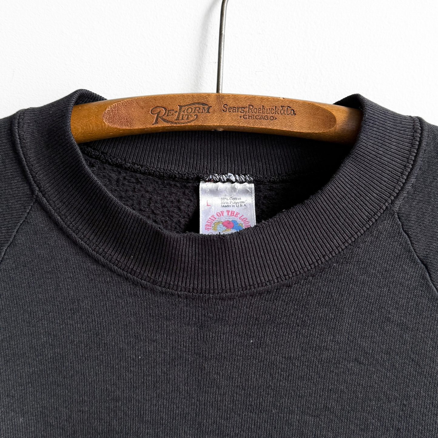 1980s Faded Black Raglan Sweatshirt