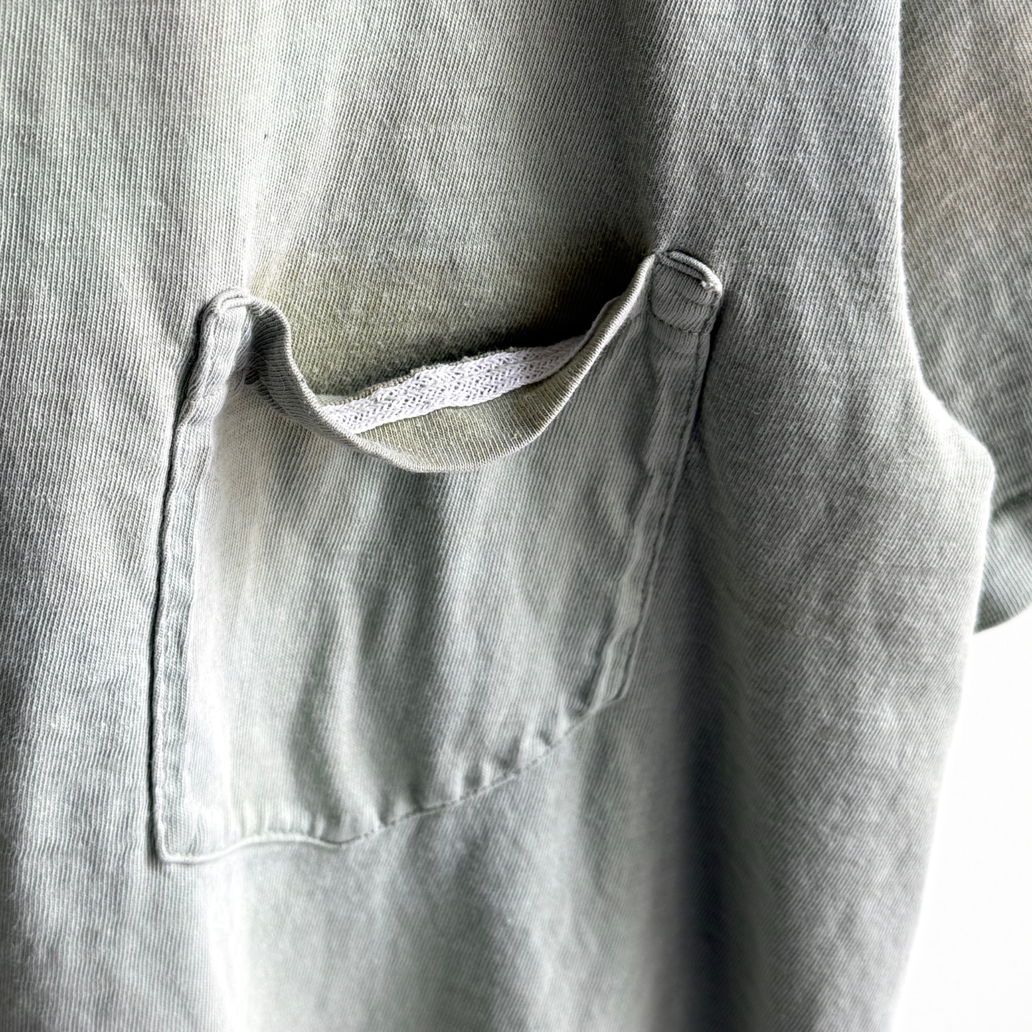 1970s Faded Green Selvedge Pocket Tee