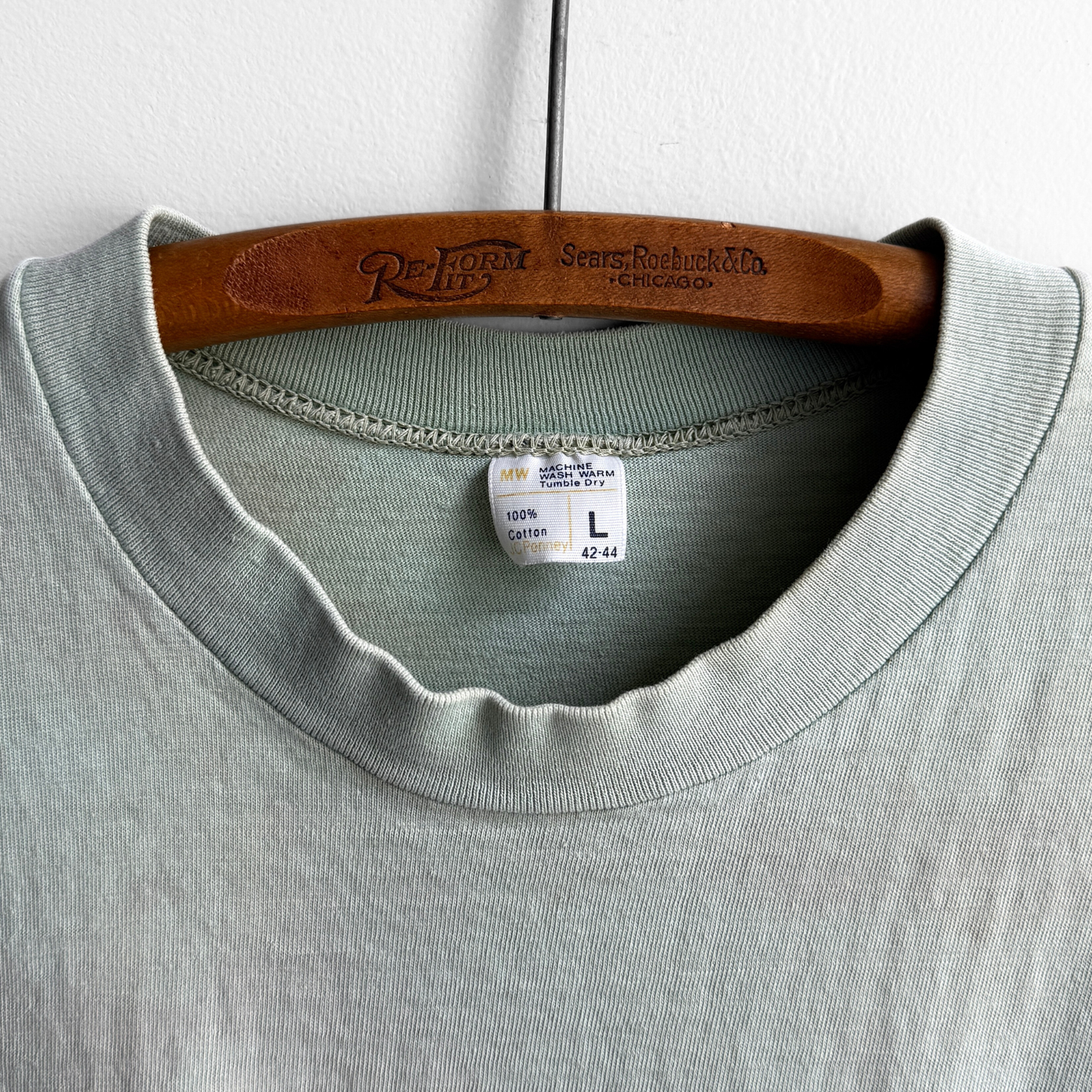 1970s Faded Green Selvedge Pocket Tee