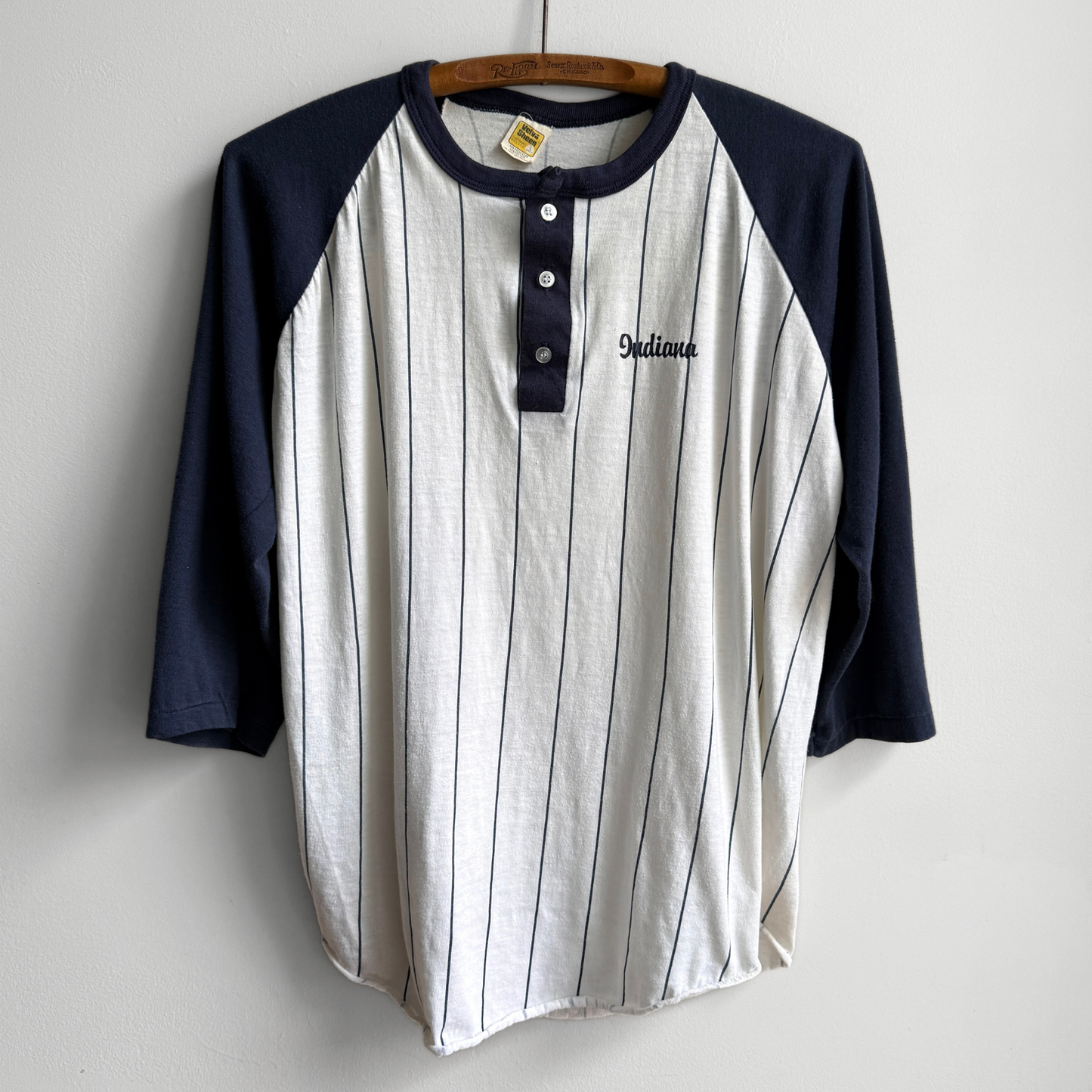 1980s Indiana Striped Raglan Tee