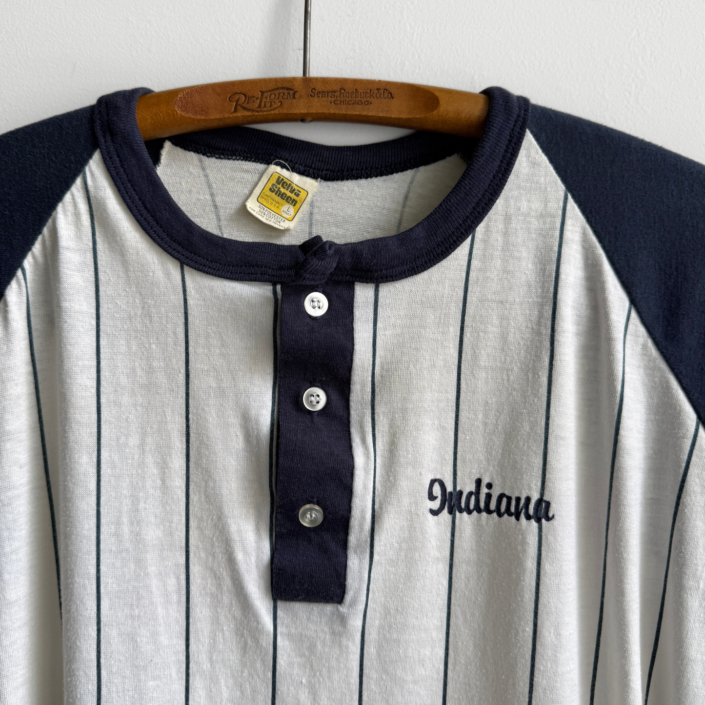 1980s Indiana Striped Raglan Tee
