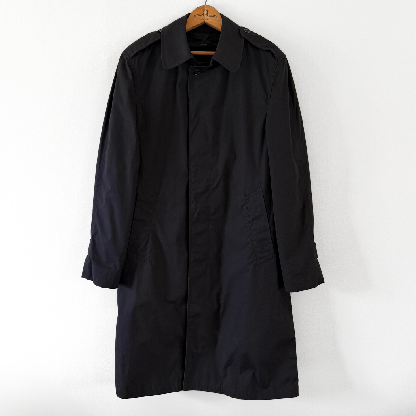 1980s U.S. Navy Black Insulated Trench Coat