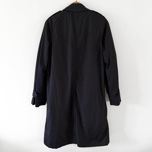 1980s U.S. Navy Black Insulated Trench Coat
