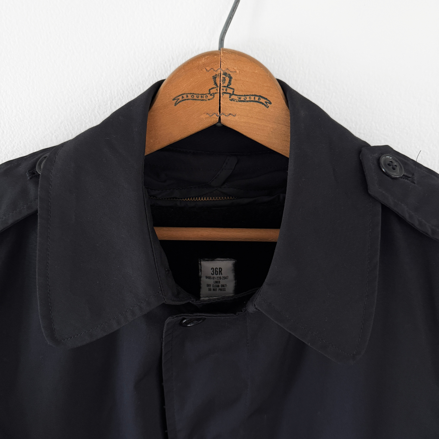 1980s U.S. Navy Black Insulated Trench Coat