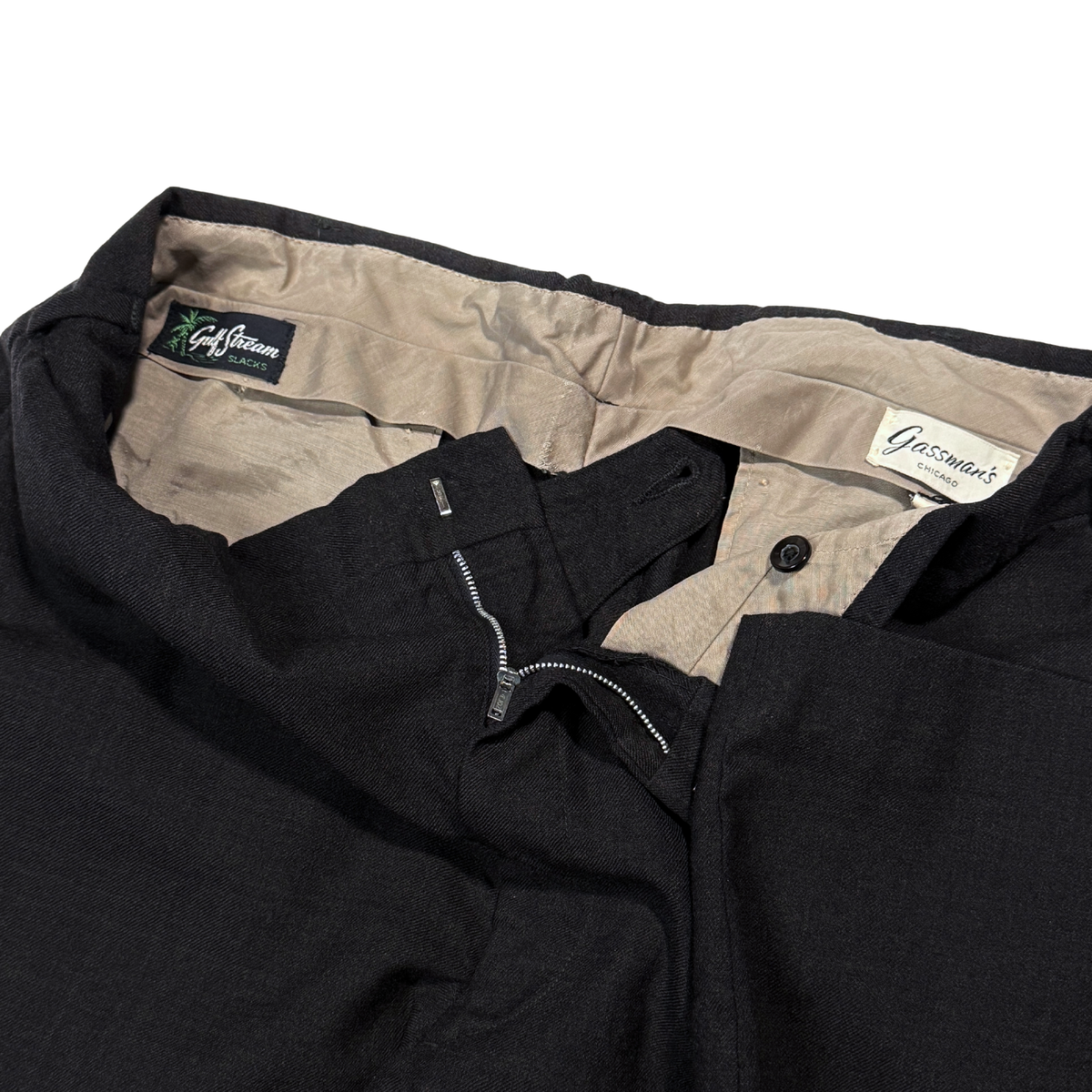 1950s Dark Grey Gulf Stream Dress Pants (32)