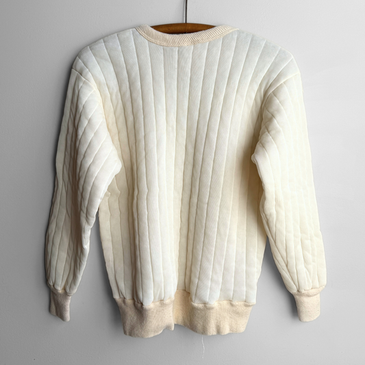 1970s Quilted Thermal Insulated Sweatshirt