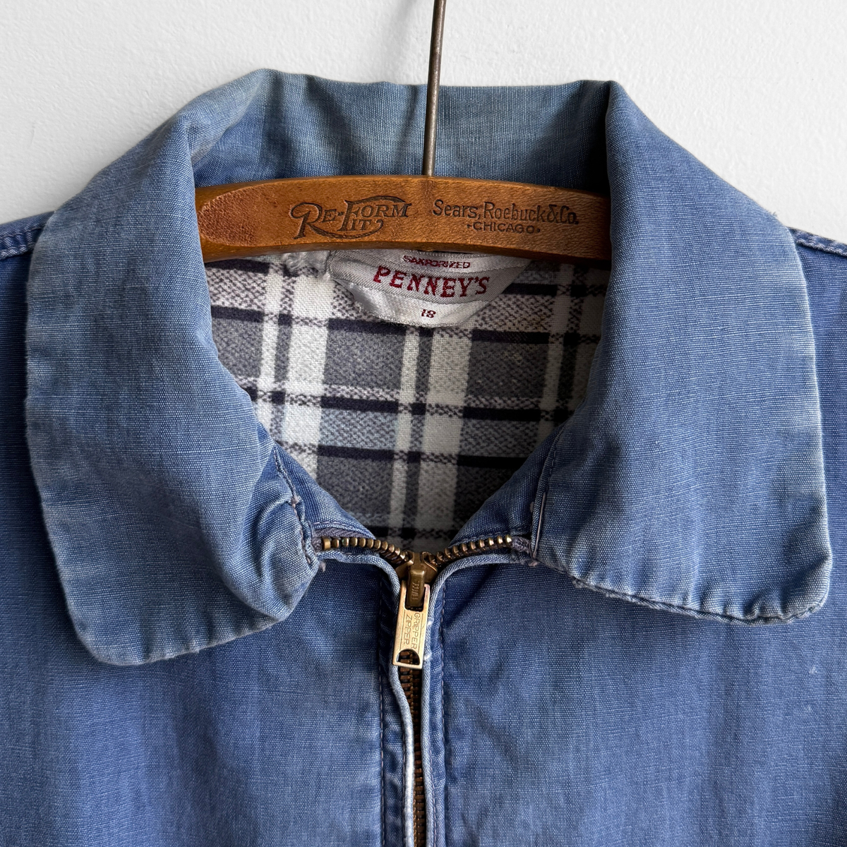 1960s Blue Flannel Lined Work Jacket