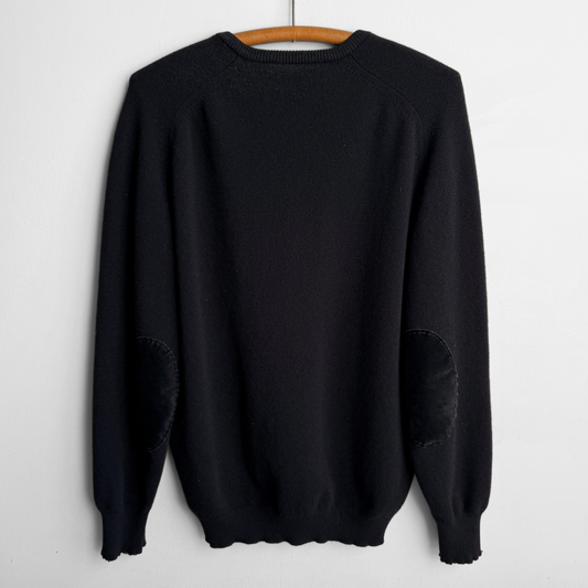 1970s Black V-Neck Sweater