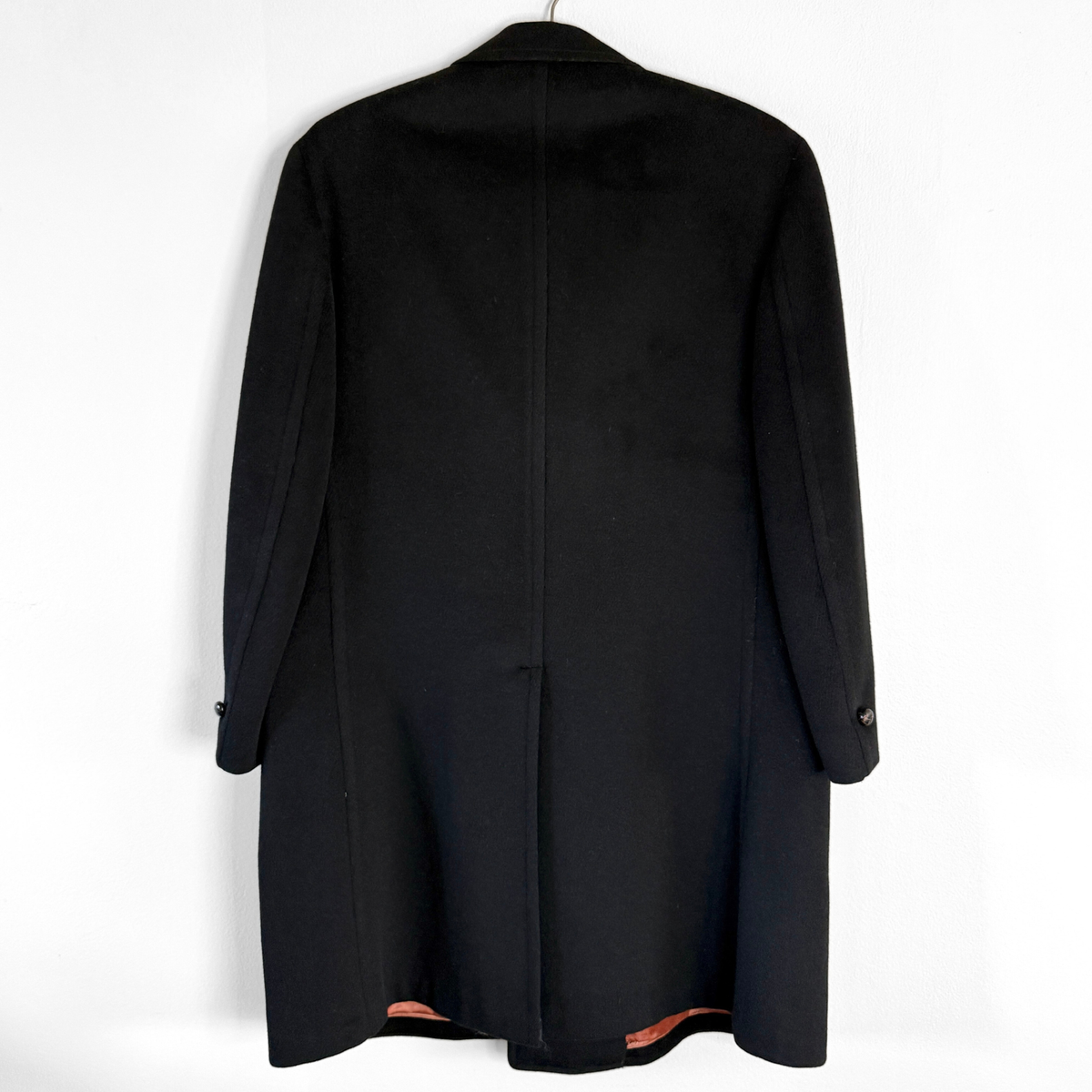 1950s Black Double Breasted Wool Coat
