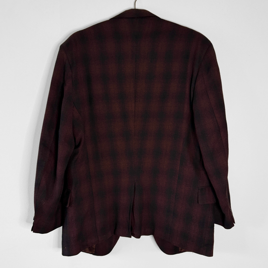 1960s Red & Black Plaid Blazer Jacket