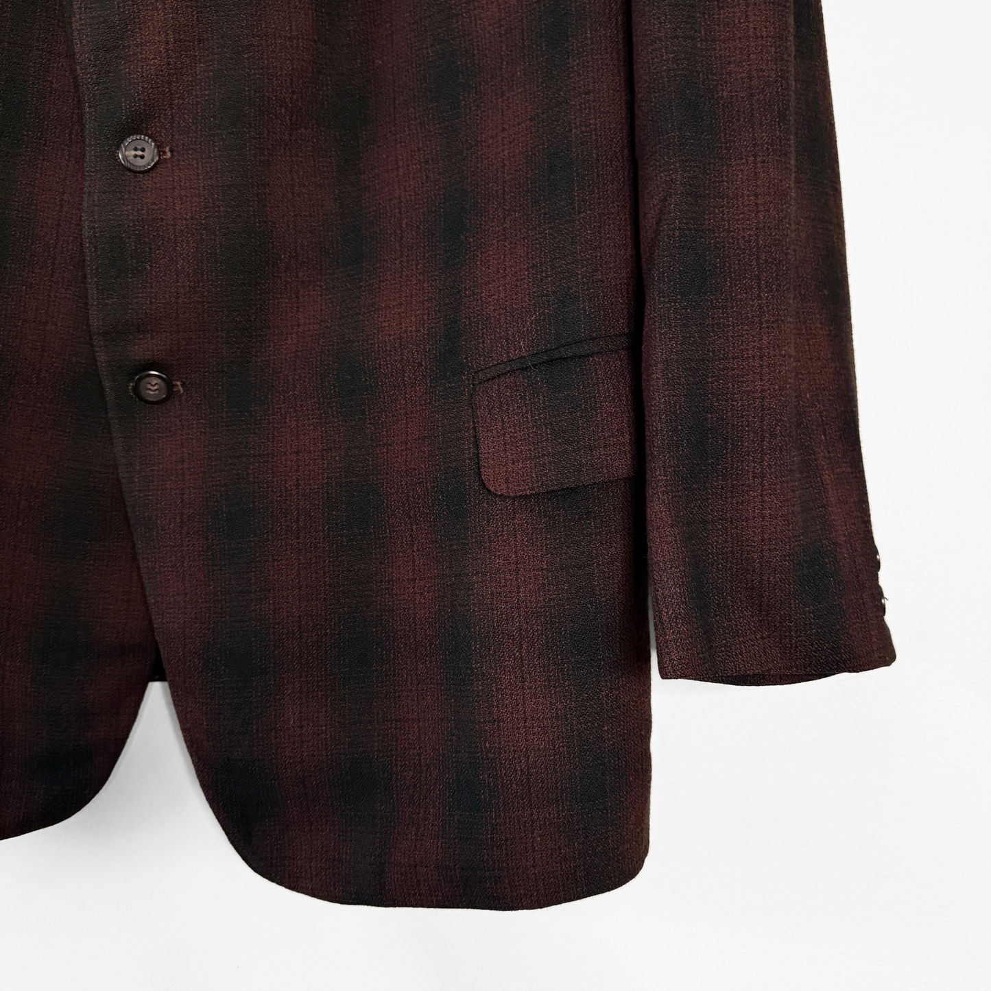 1960s Red & Black Plaid Blazer Jacket