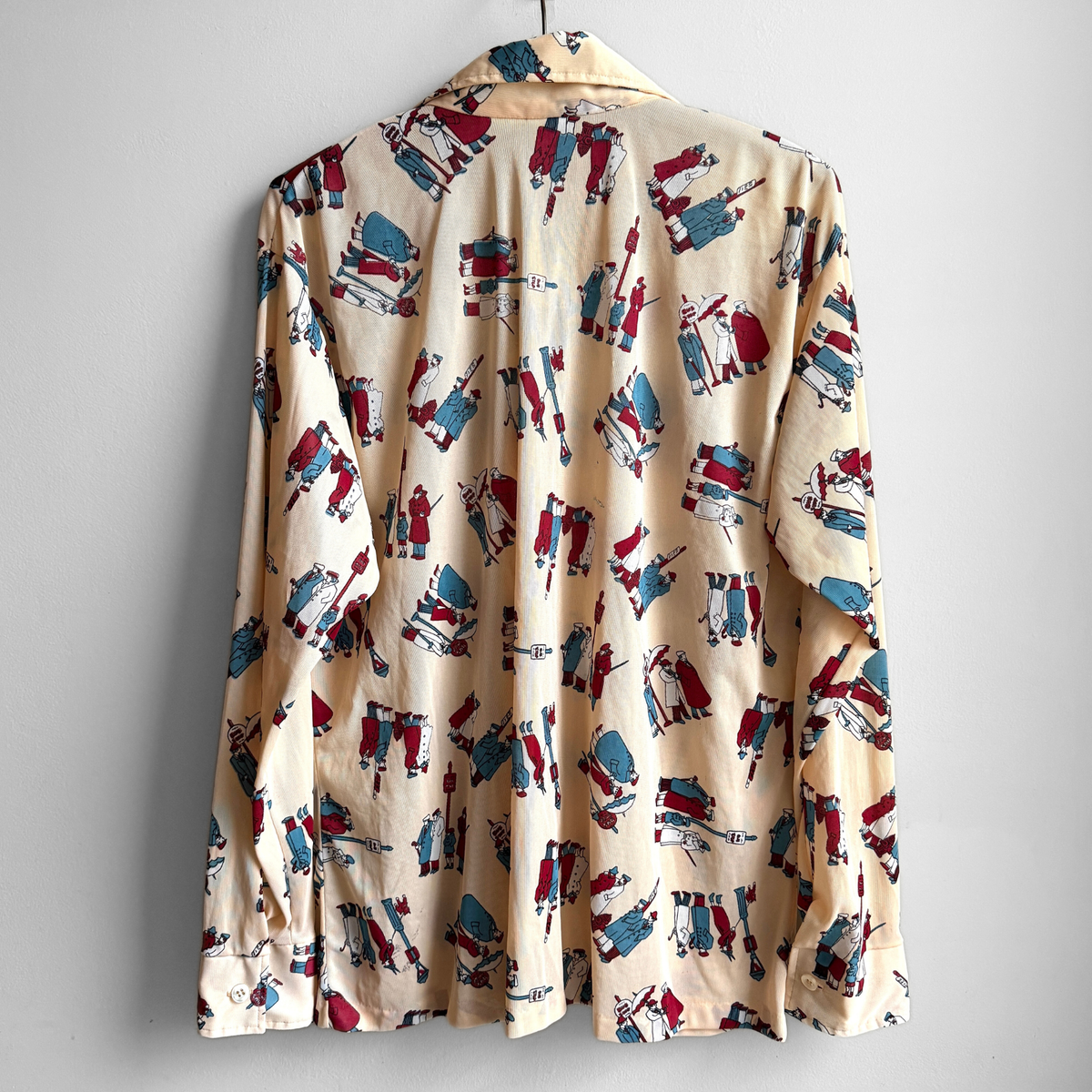 1970s City People Print Sport Shirt