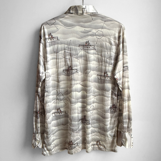 1970s Geometric Boxing Print Shirt