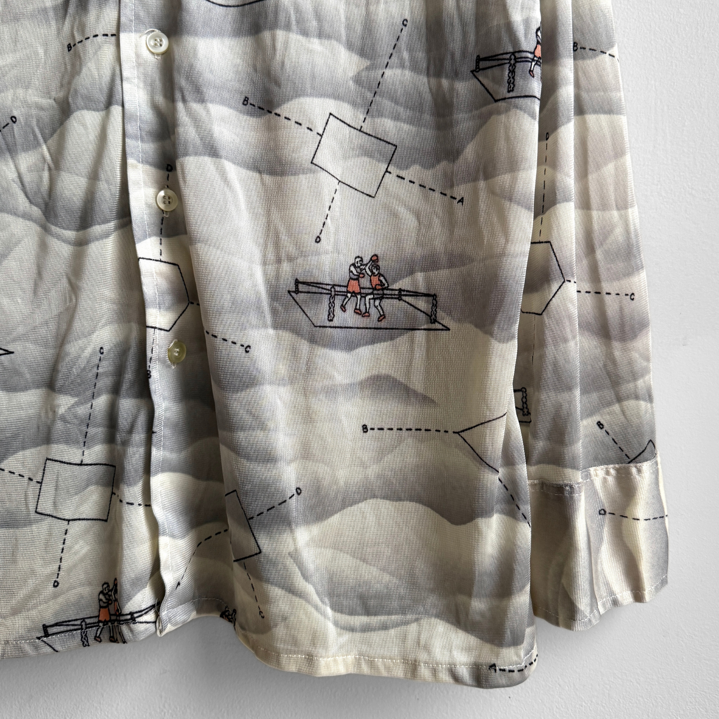 1970s Geometric Boxing Print Shirt