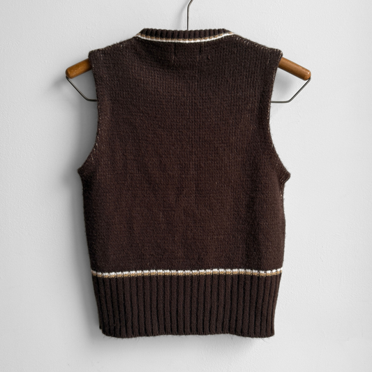 1970s Town Car Brown Sweater Vest