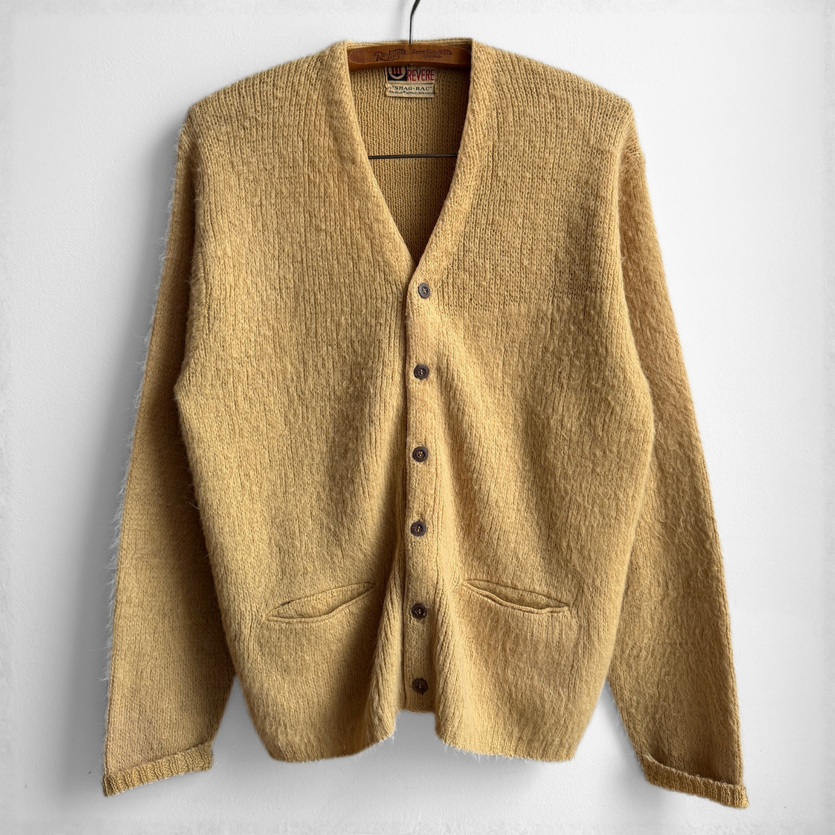 1960s Tan Mohair Knit Cardigan
