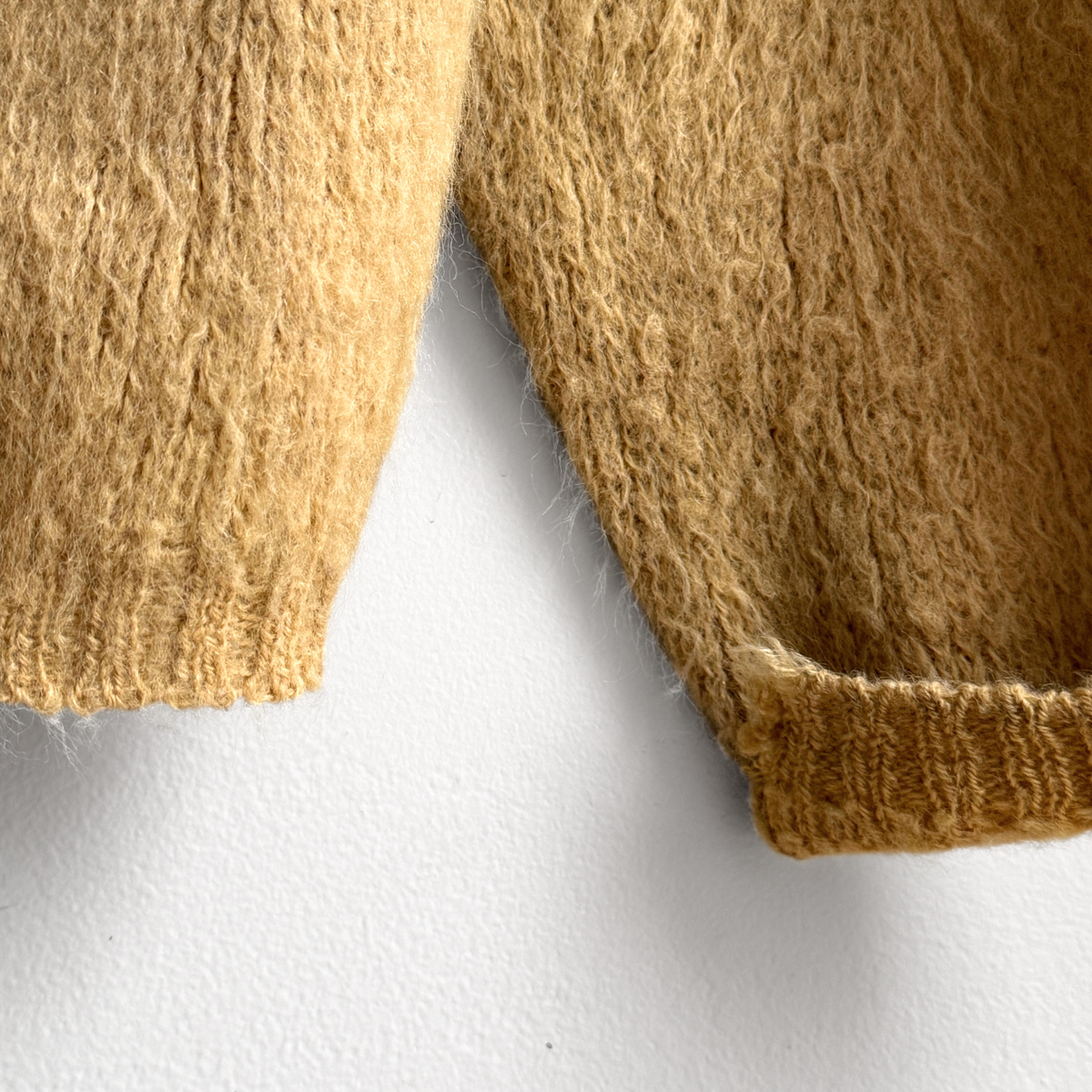 1960s Tan Mohair Knit Cardigan