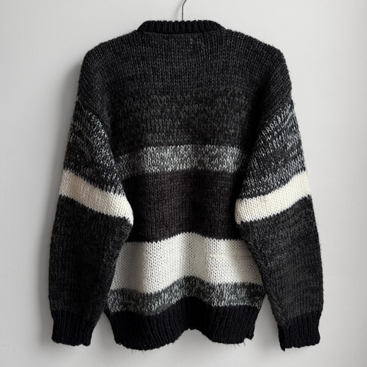 1980s Black & Grey Falcon Knit Sweater