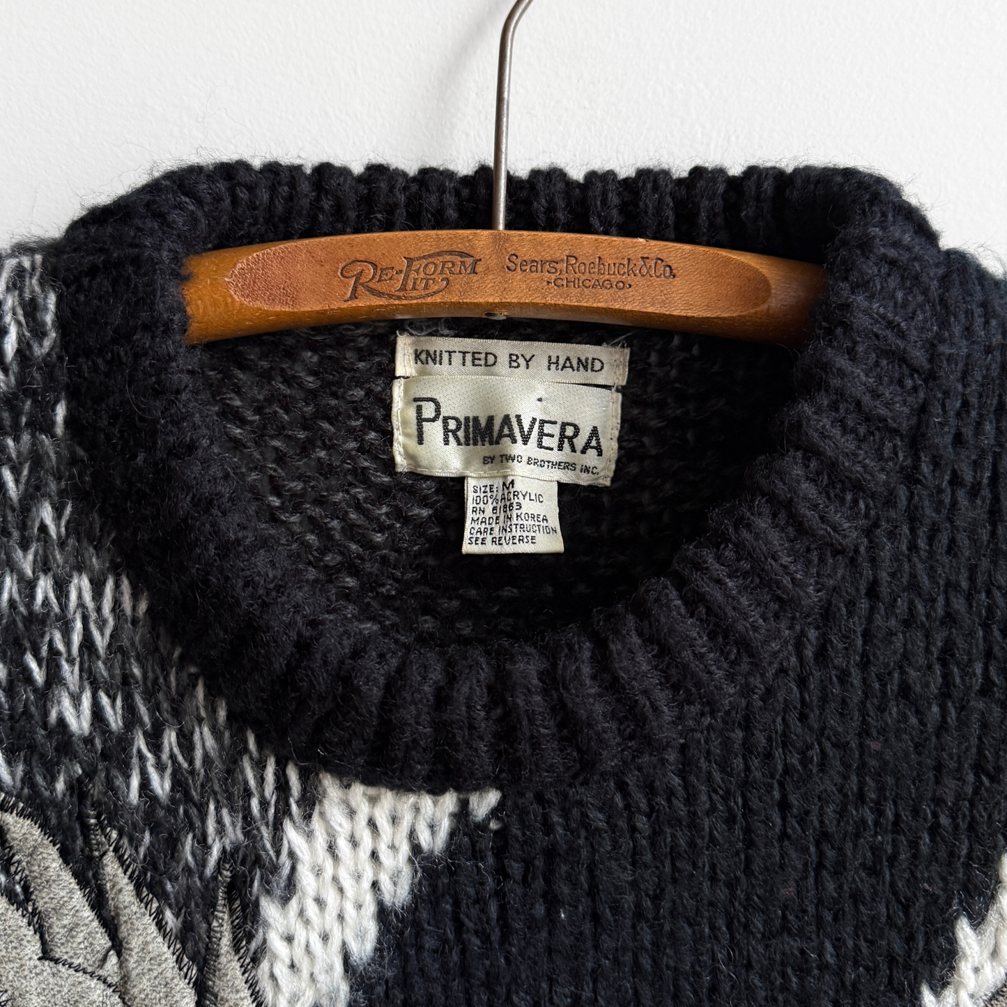 1980s Black & Grey Falcon Knit Sweater