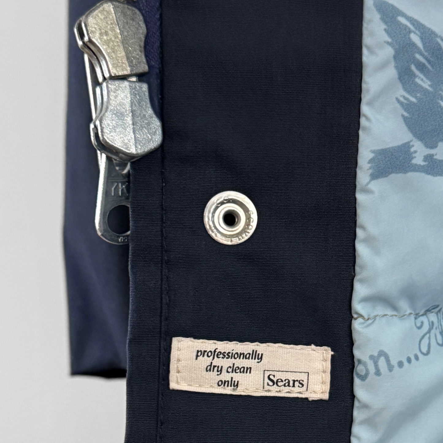 1970s Navy Blue Goose Down Puffer Coat