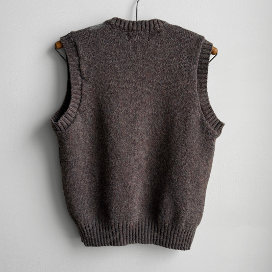 1970s Brown Striped Knit Sweater Vest