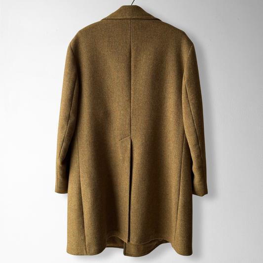 1960s Mustard Brown Double Breasted Wool Coat