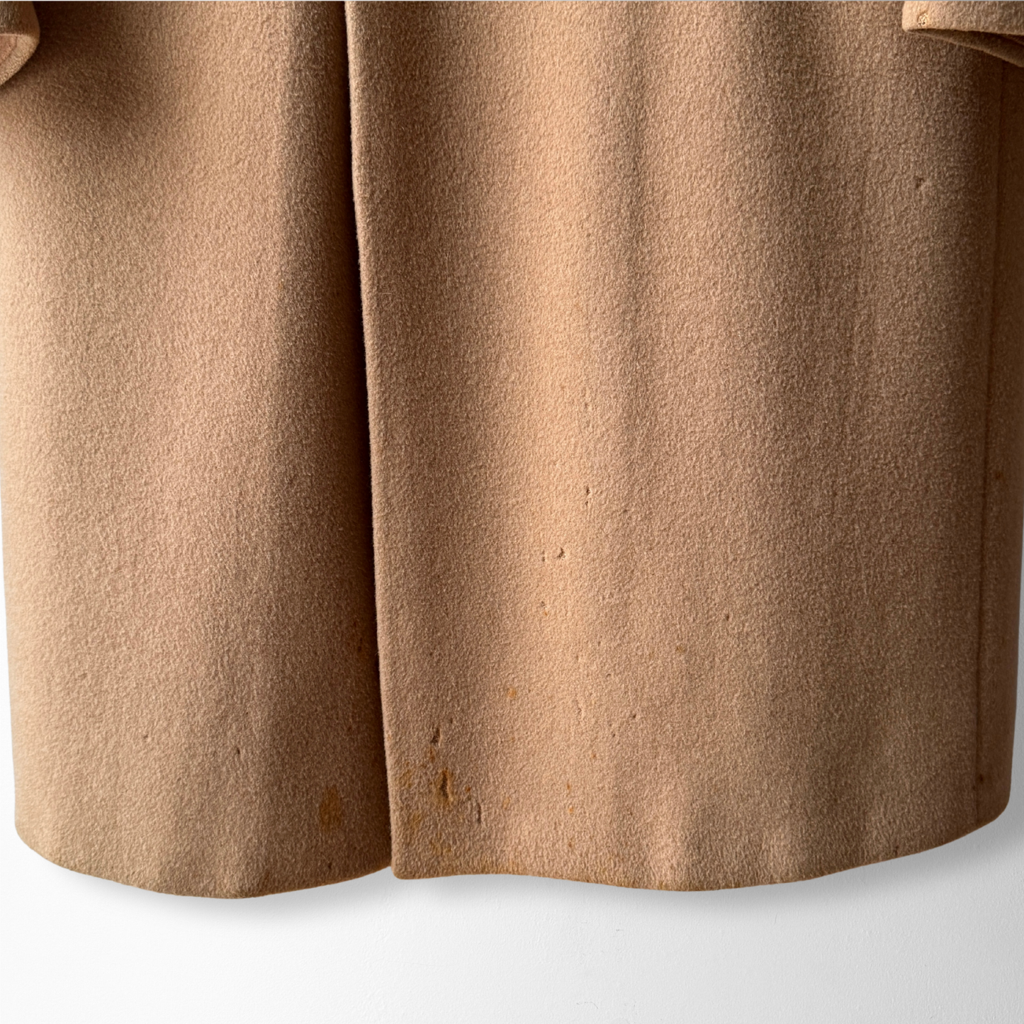 1980s Tan Double Breasted Wool Overcoat