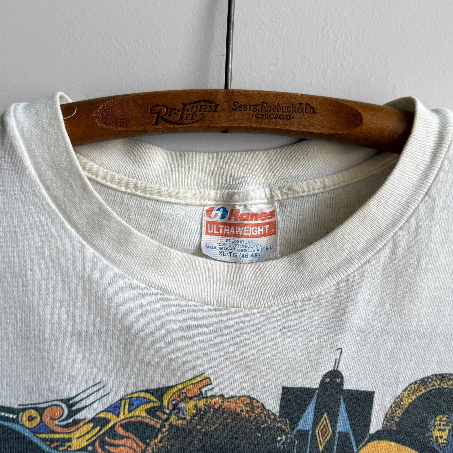 1993 Bob Dylan & Santana Tour White Graphic Tee