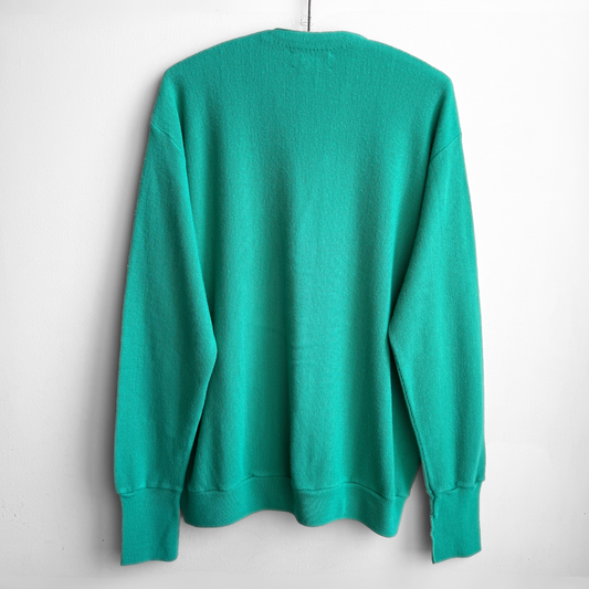 1980s Teal Green Acrylic Knit Cardigan