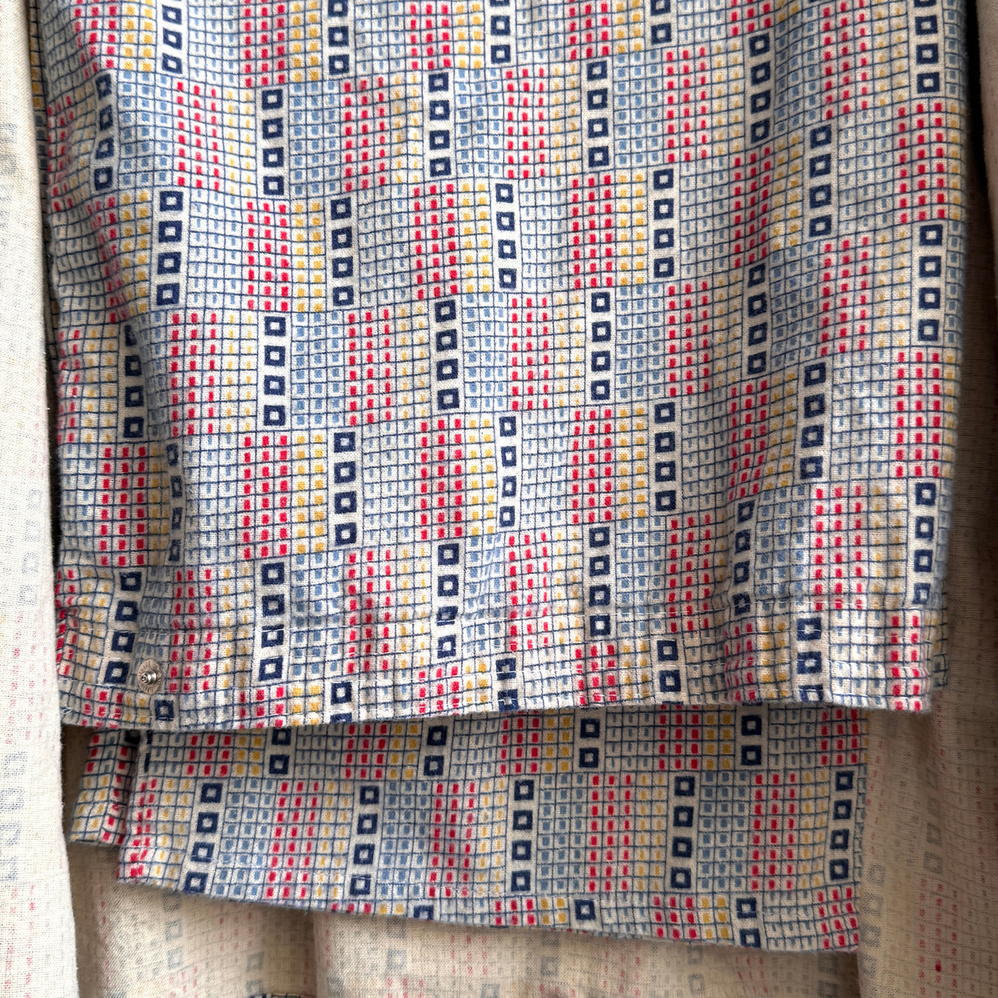 1970s Multi Color Geometric 2-Piece Pajamas Set