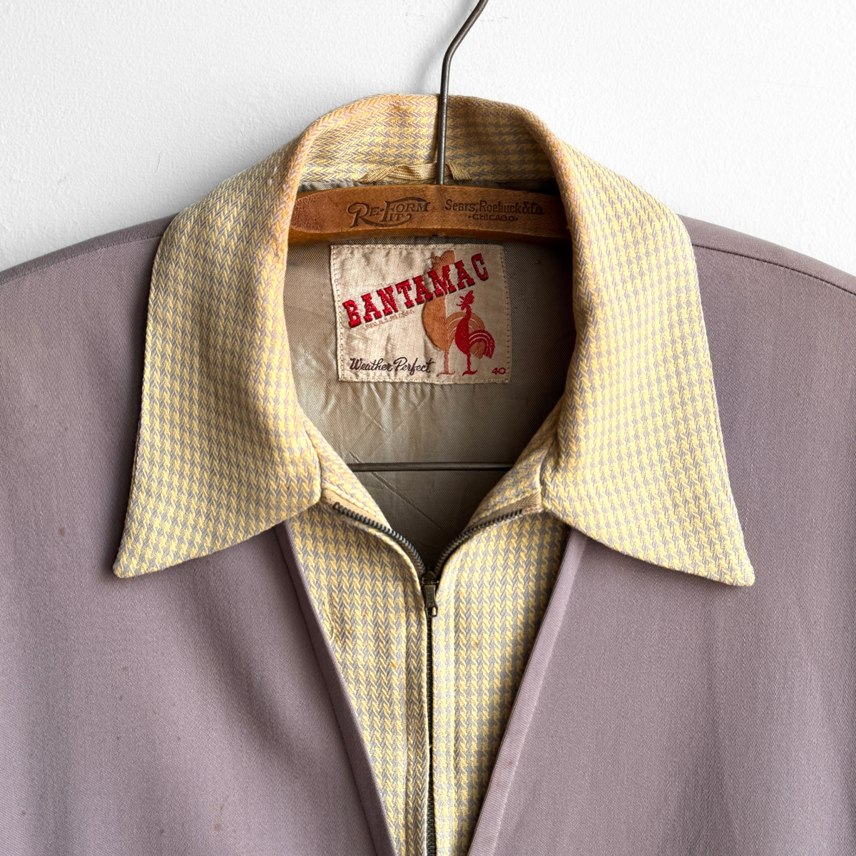 1950s Light Purple & Yellow Gabardine Jacket