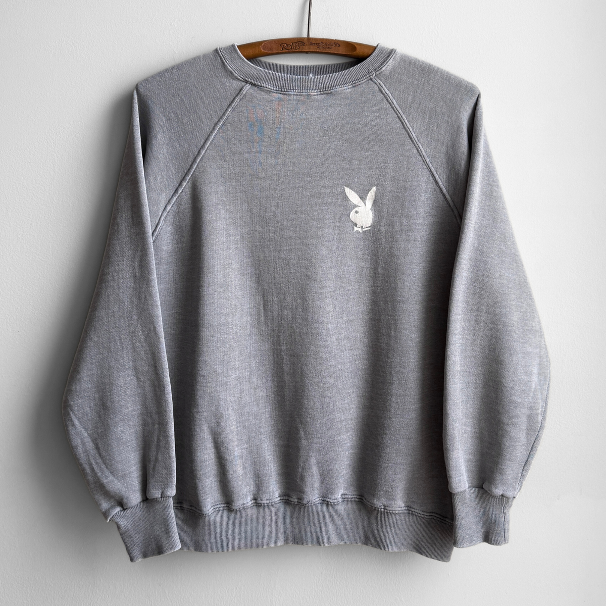 1970s Playboy Grey Raglan Sweatshirt