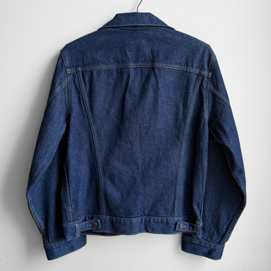 1980s Plain Pockets Blue Denim Trucker Jacket
