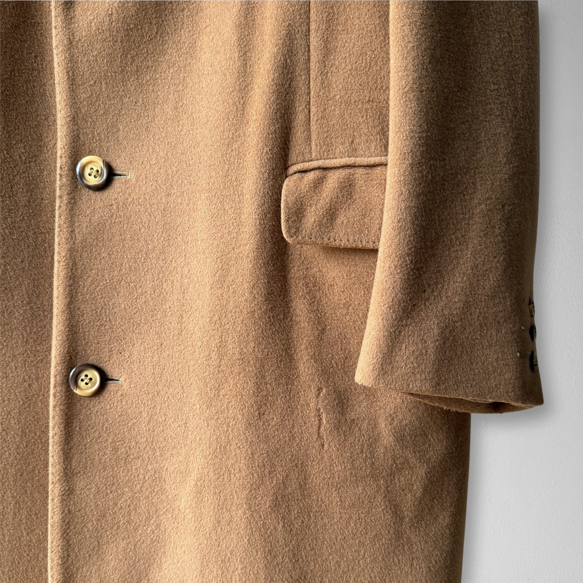 1960s Tan Cashmere Wool Overcoat