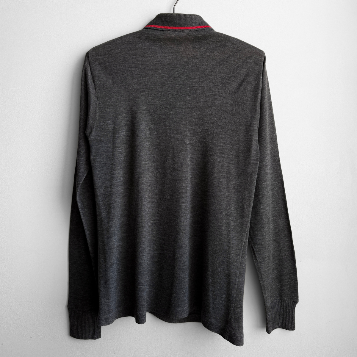 1960s Dark Grey Long Sleeve Polo Shirt