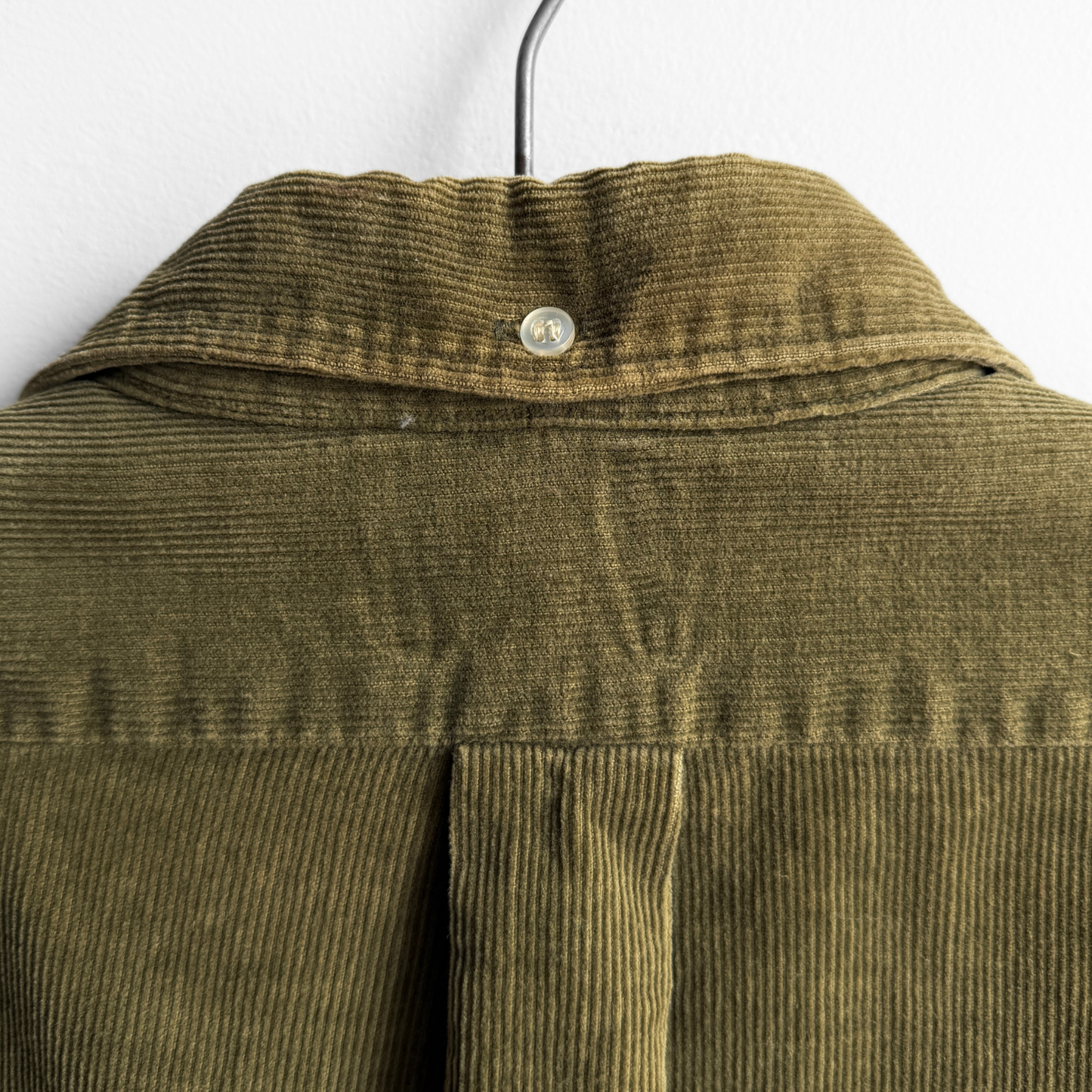 1960s Green Corduroy Gingham Plaid Button Down Shirt