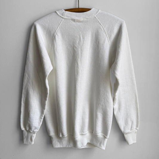 1980s White Raglan Sweatshirt