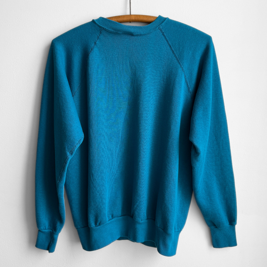 1980s Teal Blue Raglan Sweatshirt