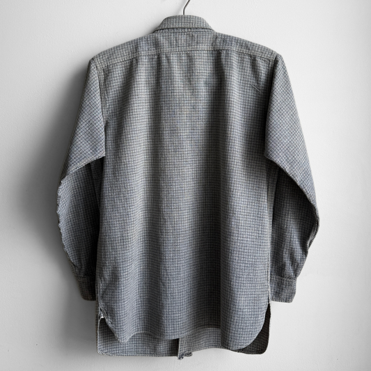 1930s Grey Checkered Cotton Work Shirt
