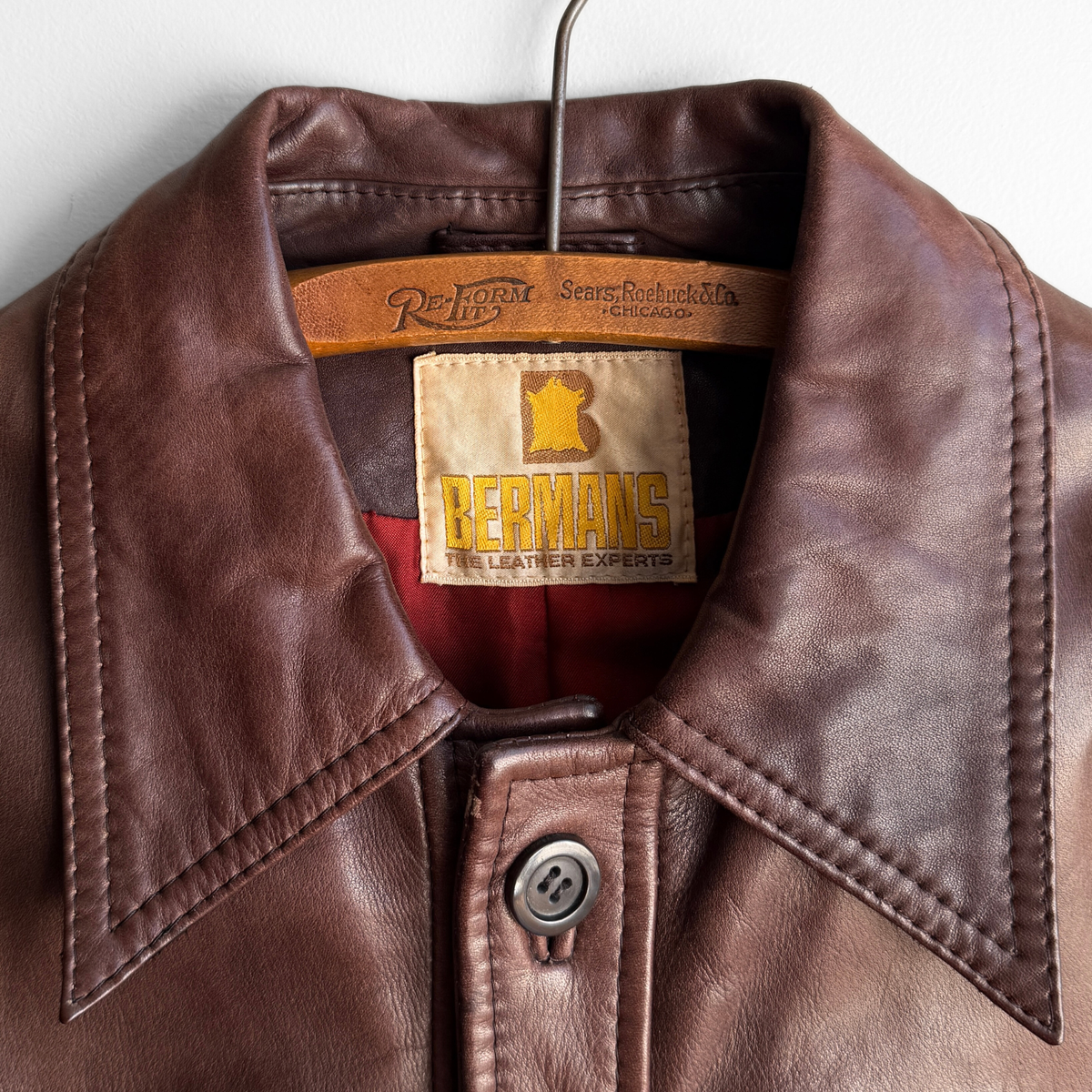 1970s Brown Leather Blazer Jacket