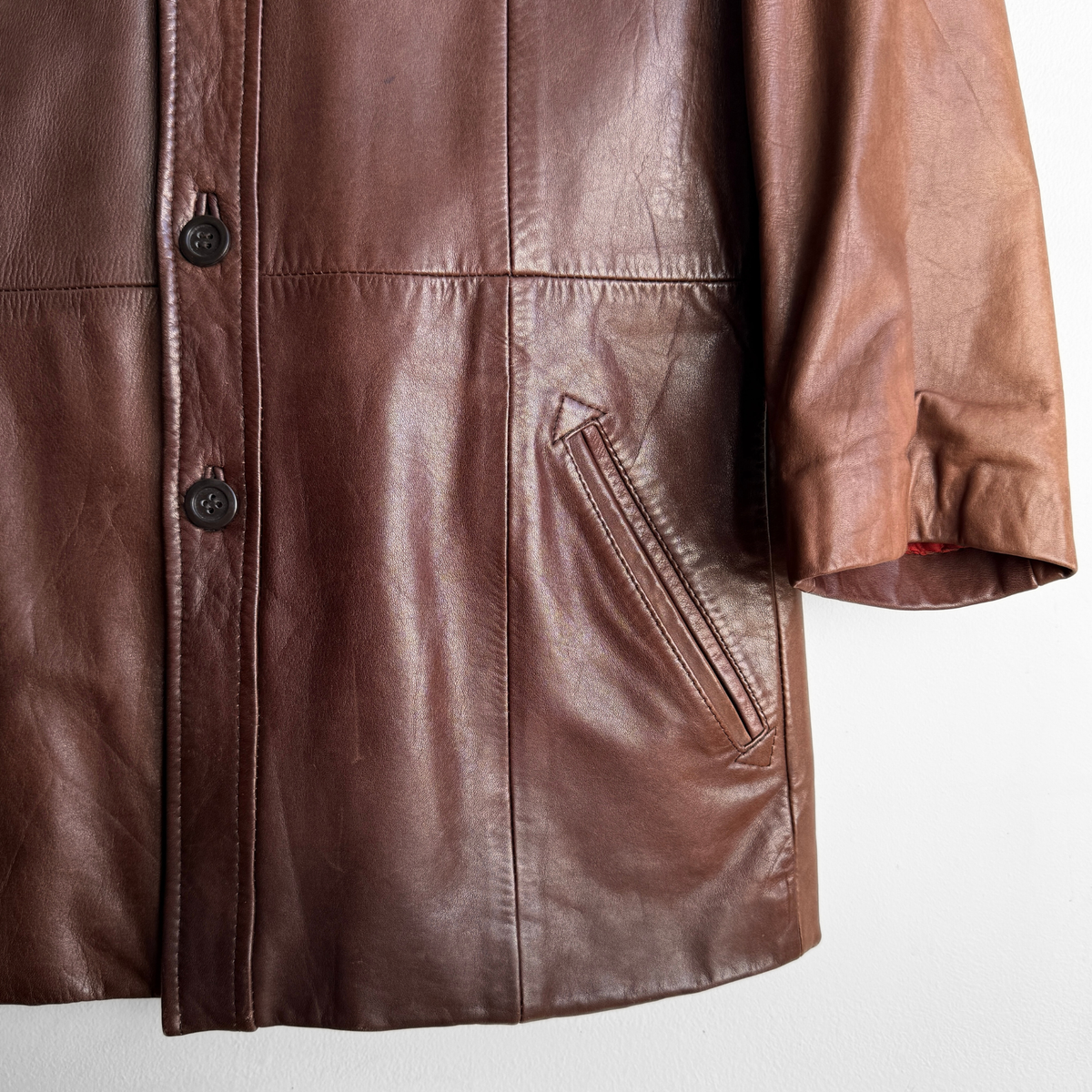 1970s Brown Leather Blazer Jacket