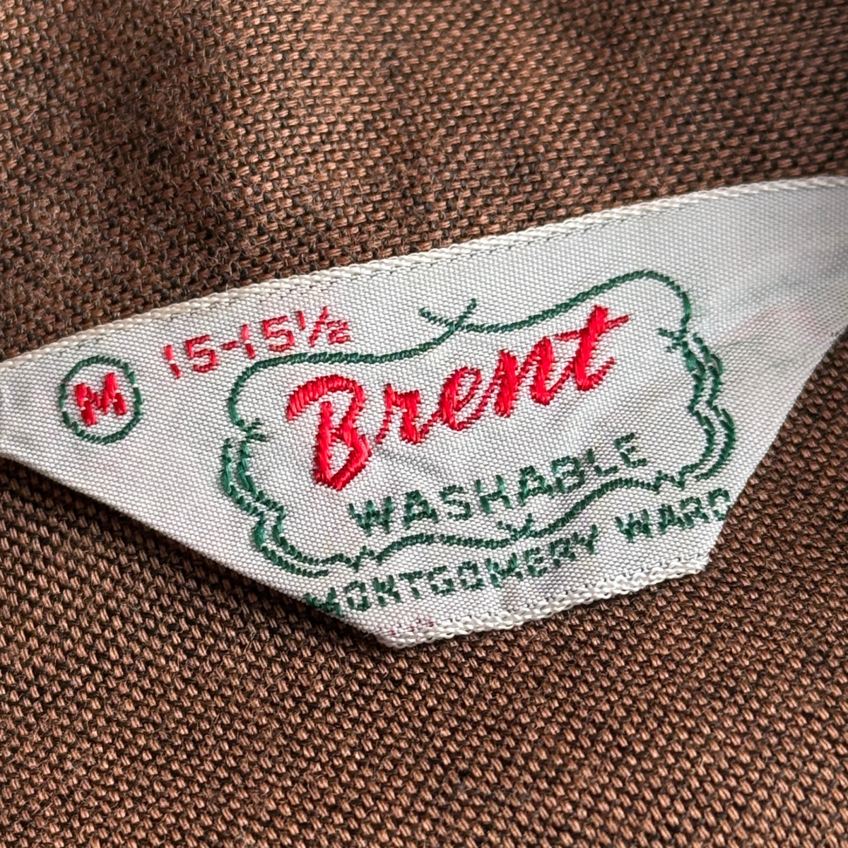1950s Brown Shadow Plaid Rayon Sport Shirt
