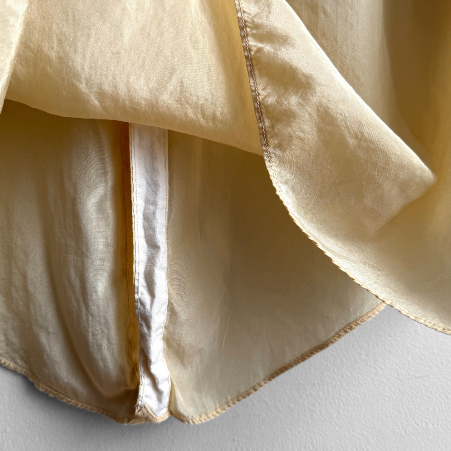 1950s Light Yellow Pure Silk Dress Shirt