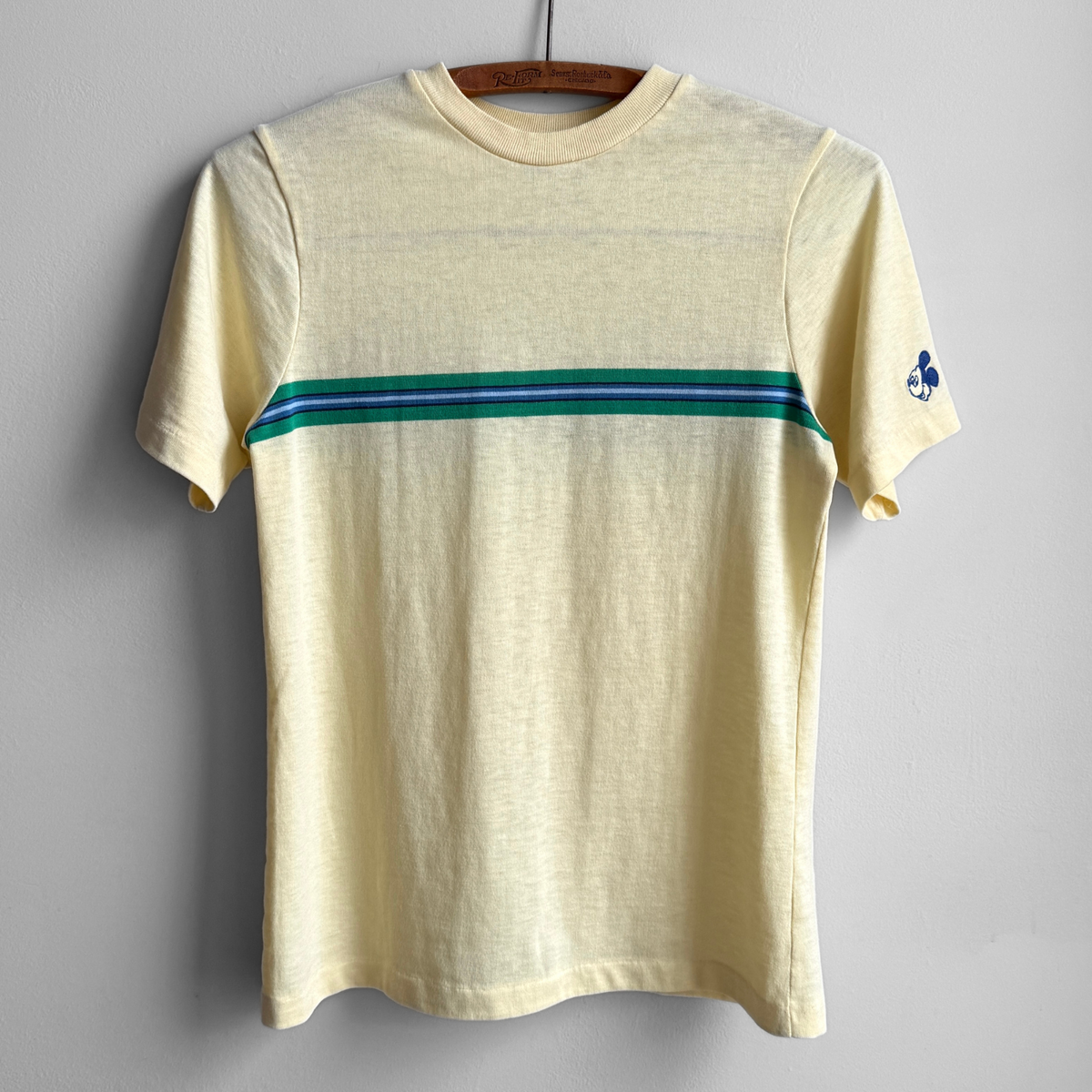 1980s Yellow Striped Mickey Tee